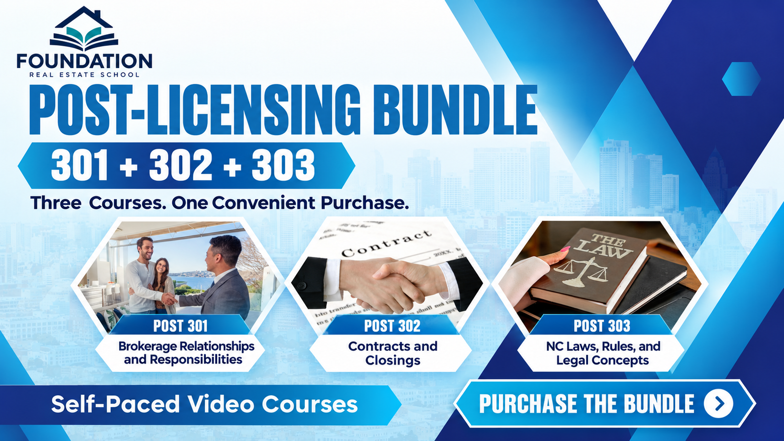 foundation three course post licensing bundle